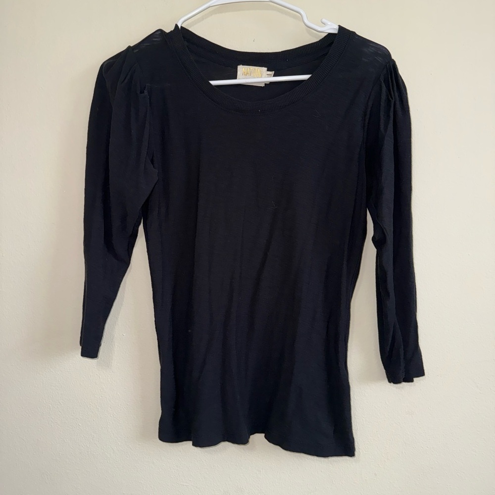 Nation LTD Black Slight Puff Elbow Long Sleeve XS